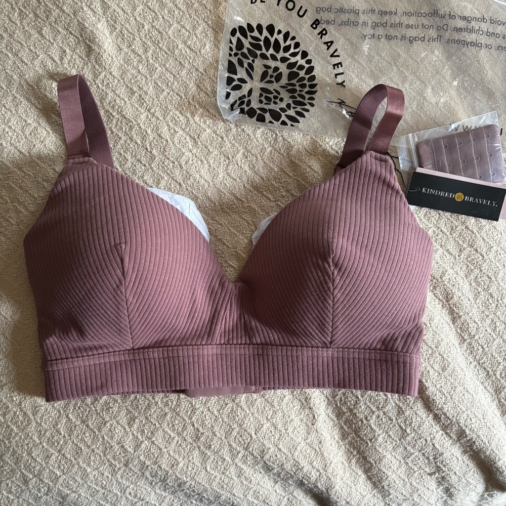Kindred Bravely Ribbed Signature Cotton Nursing Bra Medium Busty Twilight